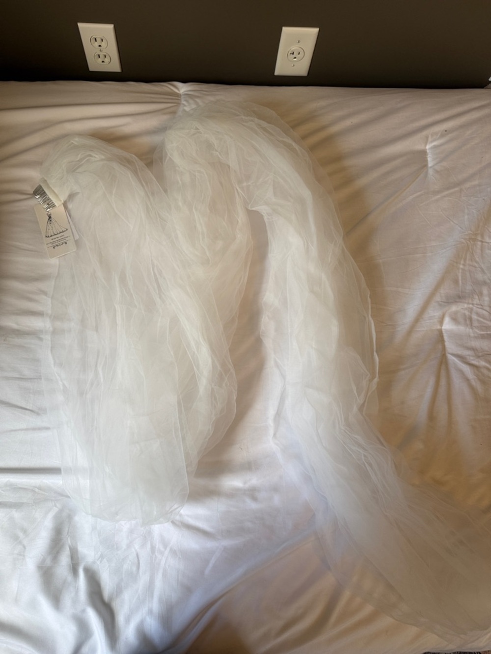 Wedding Veil - Sheer White Tulle